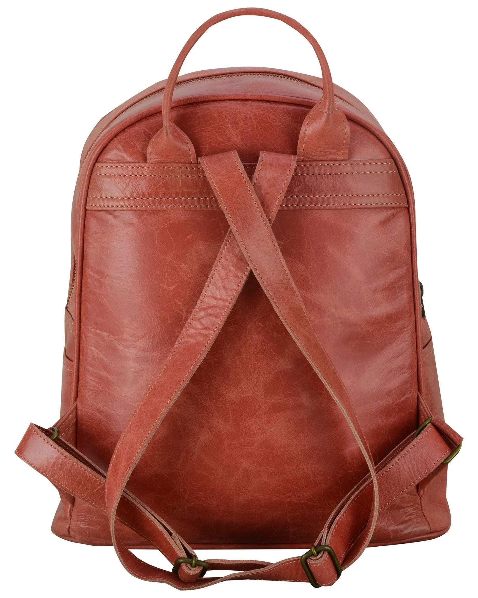 Charlie London One Pocket Classic Leather DayPack Backpack