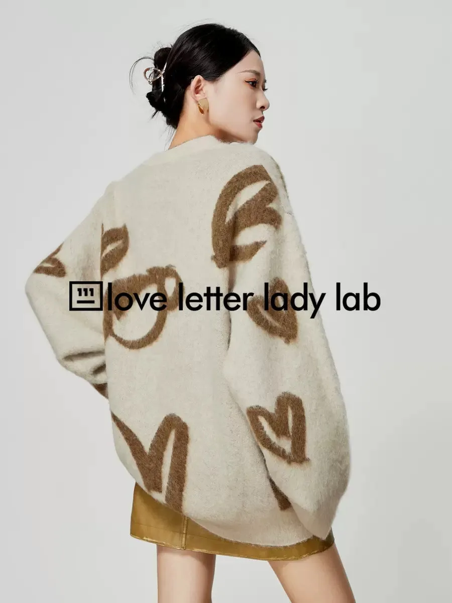 Cheng Yi's same style Maillard mohair sweater, soft and waxy, lazy style, autumn and winter women's long-sleeved loose knitted t