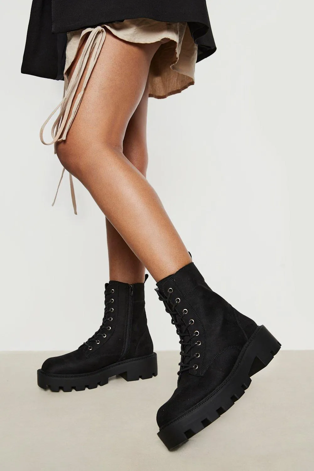 Chunky Heeled Combat Boots