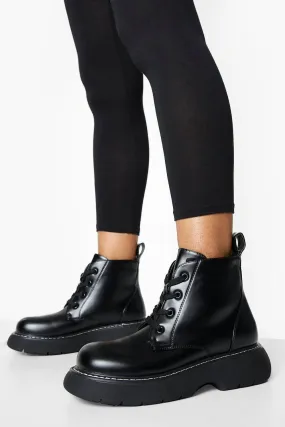 Chunky Sole Lace Up Combat Boots