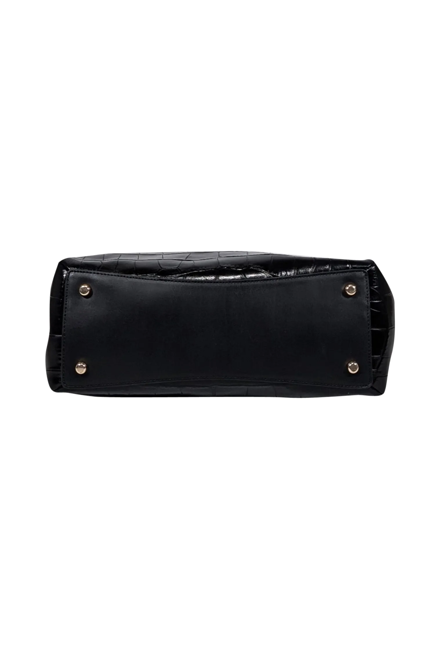 Coach - Black Patent Croc Embossed Leather Crossbody Bag