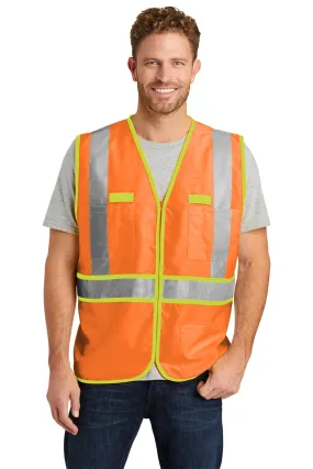 CornerStone ANSI 107 Safety Vest, Safety Orange/Safety Yellow