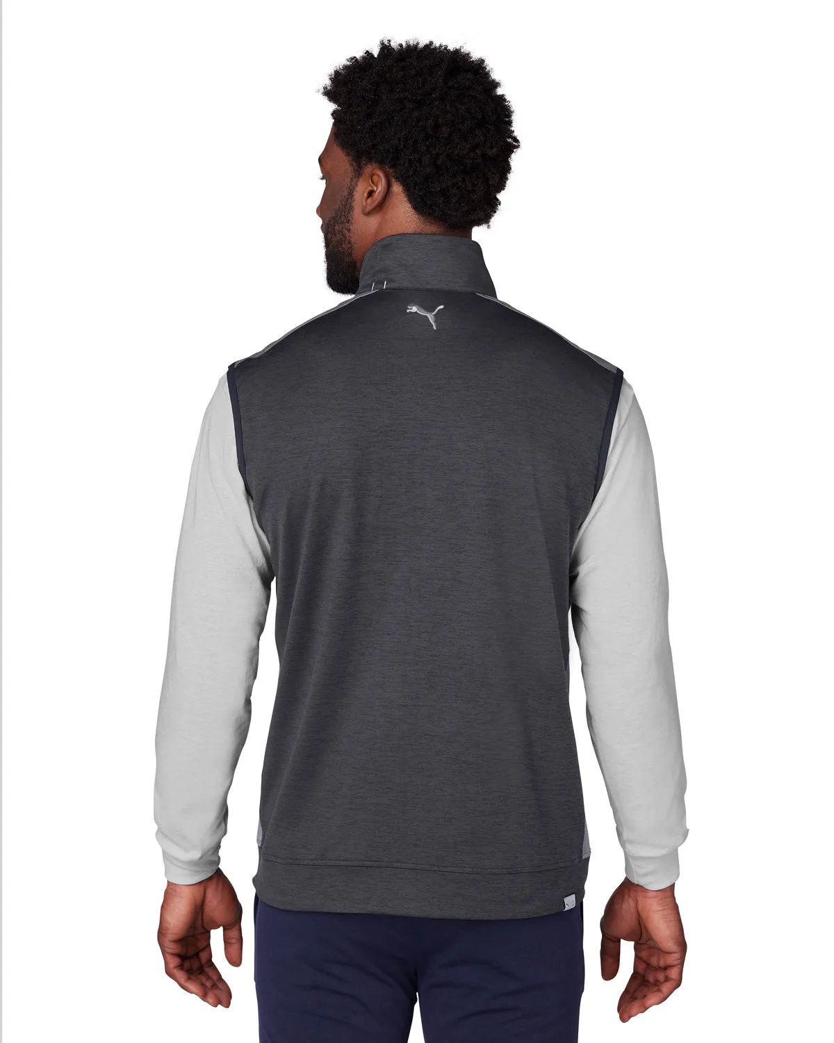 Custom Puma Men's T7 Cloudspun Vest, Puma Black Heather