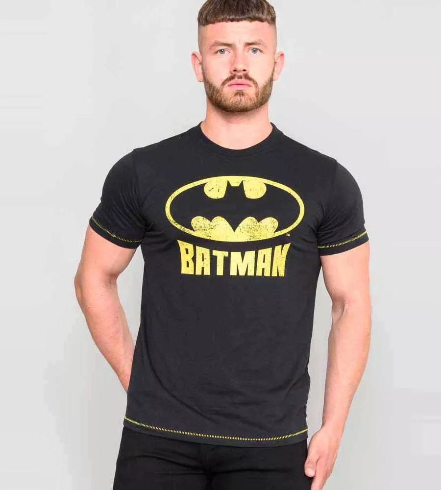 D555 Tall Mens Batman Printed T-Shirt Official Licensed Product (GOTHAM)