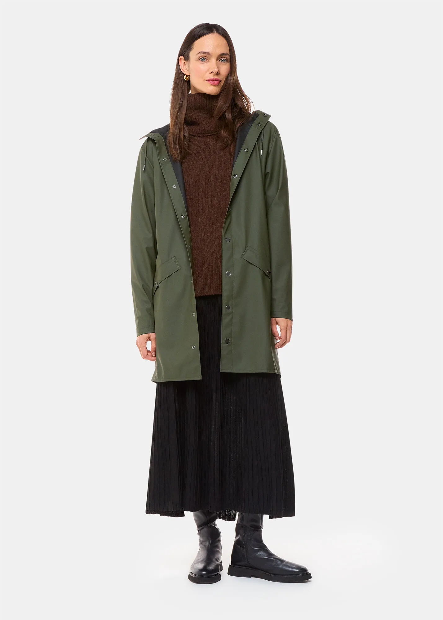 Dark Green Rains Long Jacket