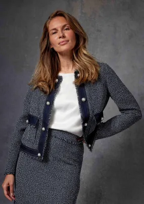 Denim-look bouclé jacket