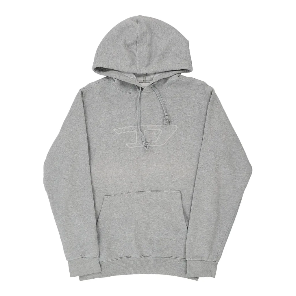 Diesel Graphic Hoodie - Medium Grey Cotton Blend