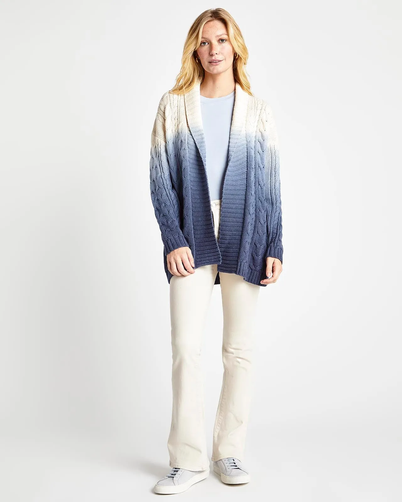 Dip Dye Cable Cardigan