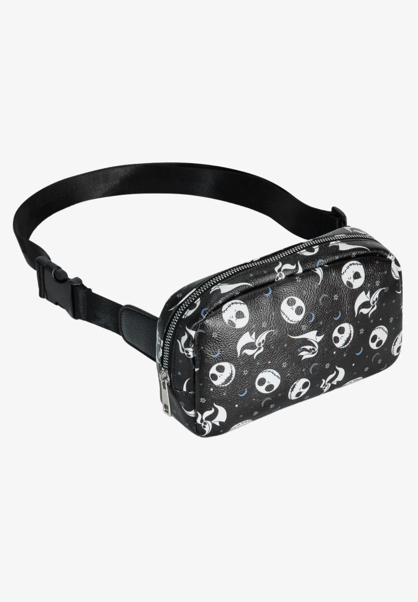 Disney Nightmare Before Christmas Jack Skellington Belt Bag Crossbody Zippered All Over Print Faux Leather