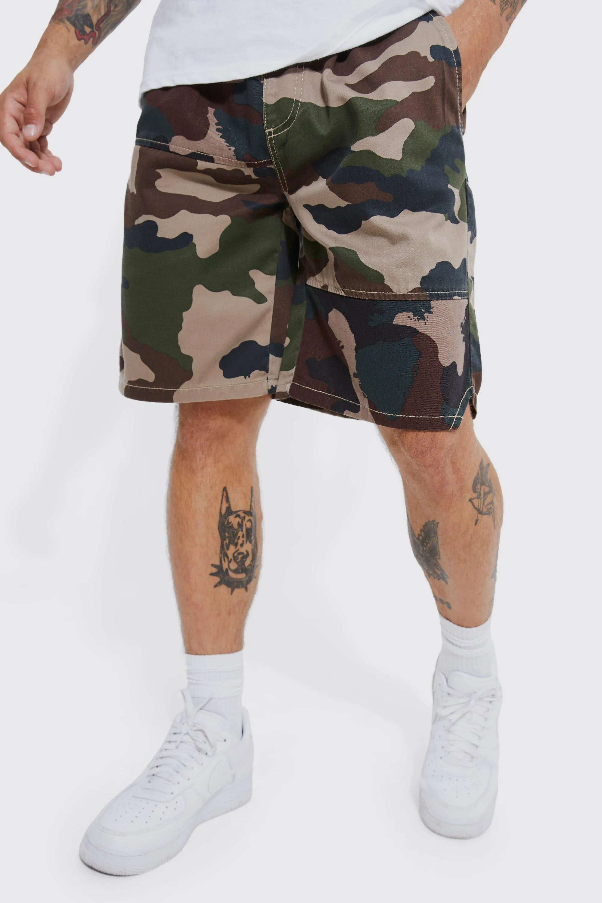 Elastic Waist Basketball Camo Short
