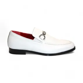 Emilio Franco Edgardo Men's Shoes White Deer-Skin Leather Loafers (EF1249)