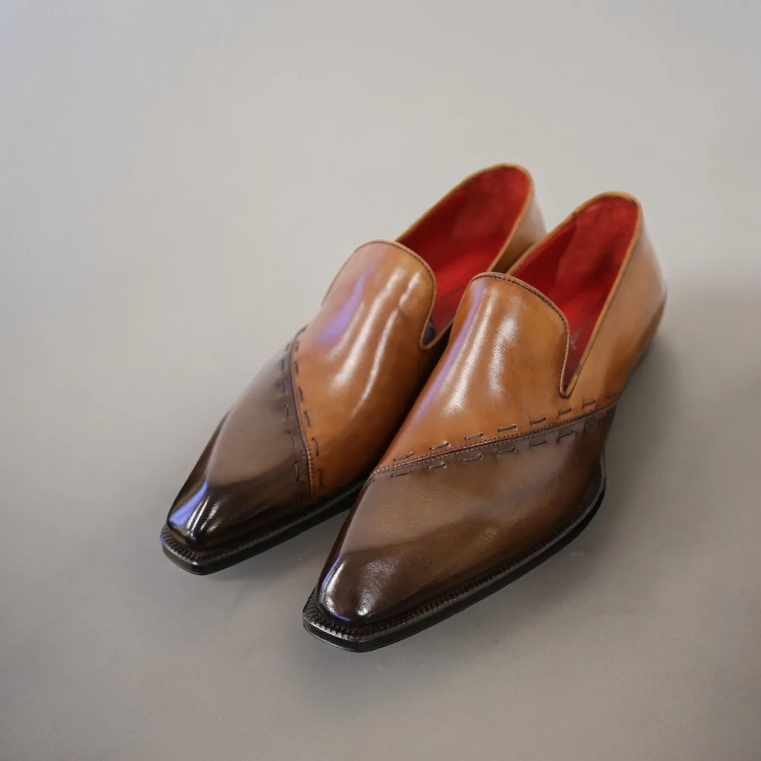 Emilio Franco Vittorio Men's Shoes Brown/Cognac Calf-Skin Leather Loafers (EF1240)