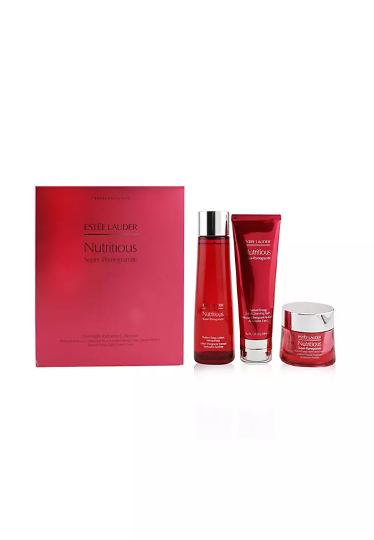 Estée Lauder ESTÉE LAUDER - Nutritious Super-Pomegranate Overnight Radiance Collection: Cleansing Foam 125ml+Lotion Intense Mois