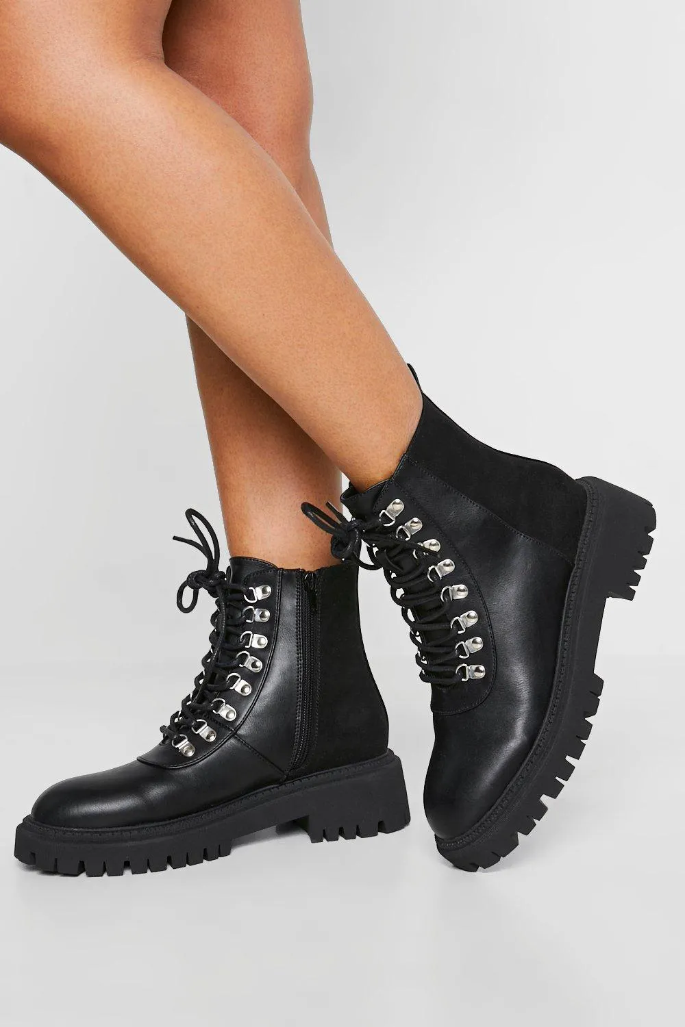 Eyelet Detail Combat Boots