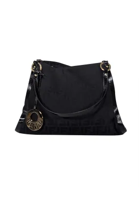 Fendi - Black Monogram Canvas Shoulder Bag