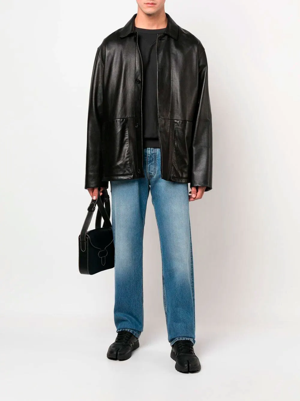 Four-stitch straight-leg jeans