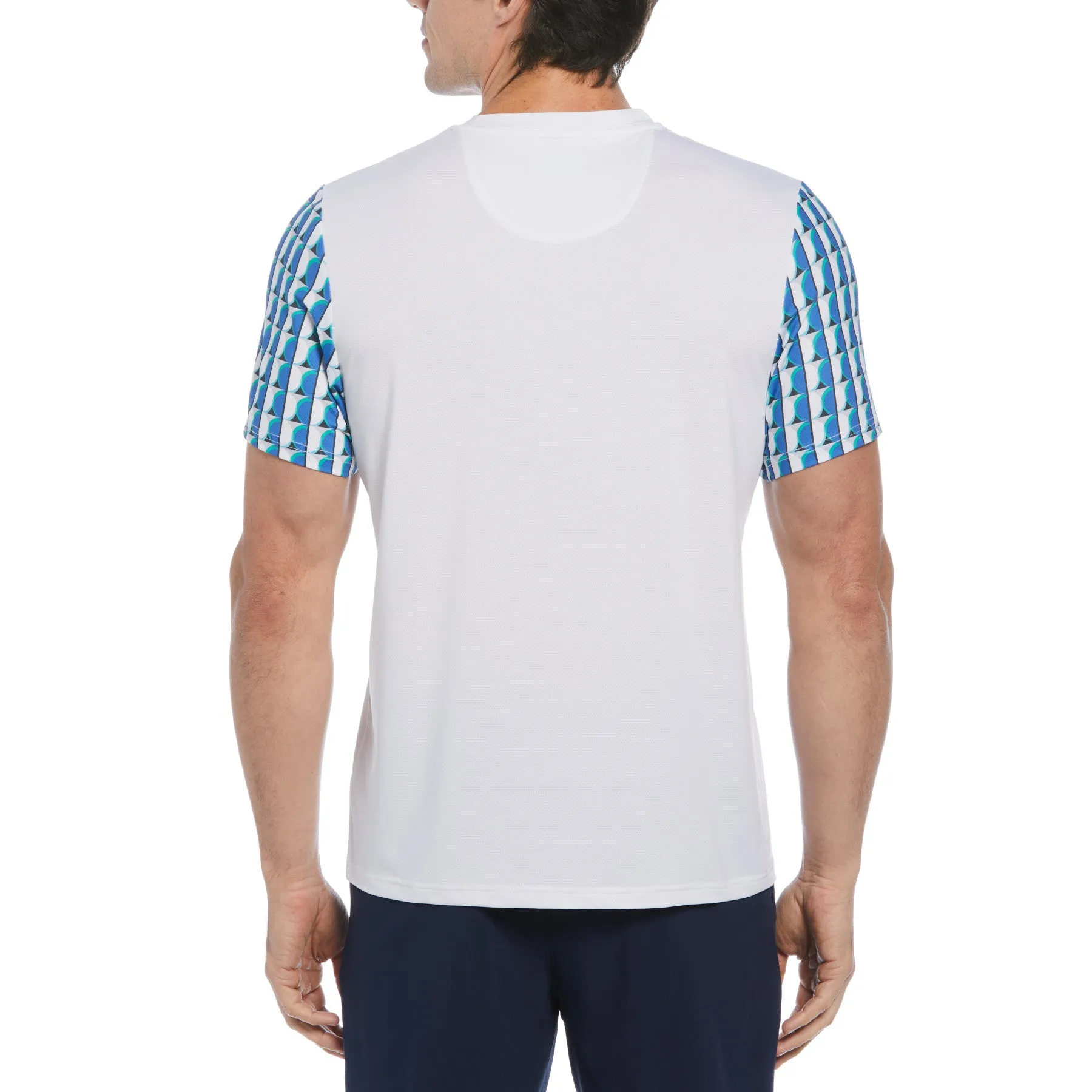 Geo Print Performance Tennis T-Shirt In Bright White