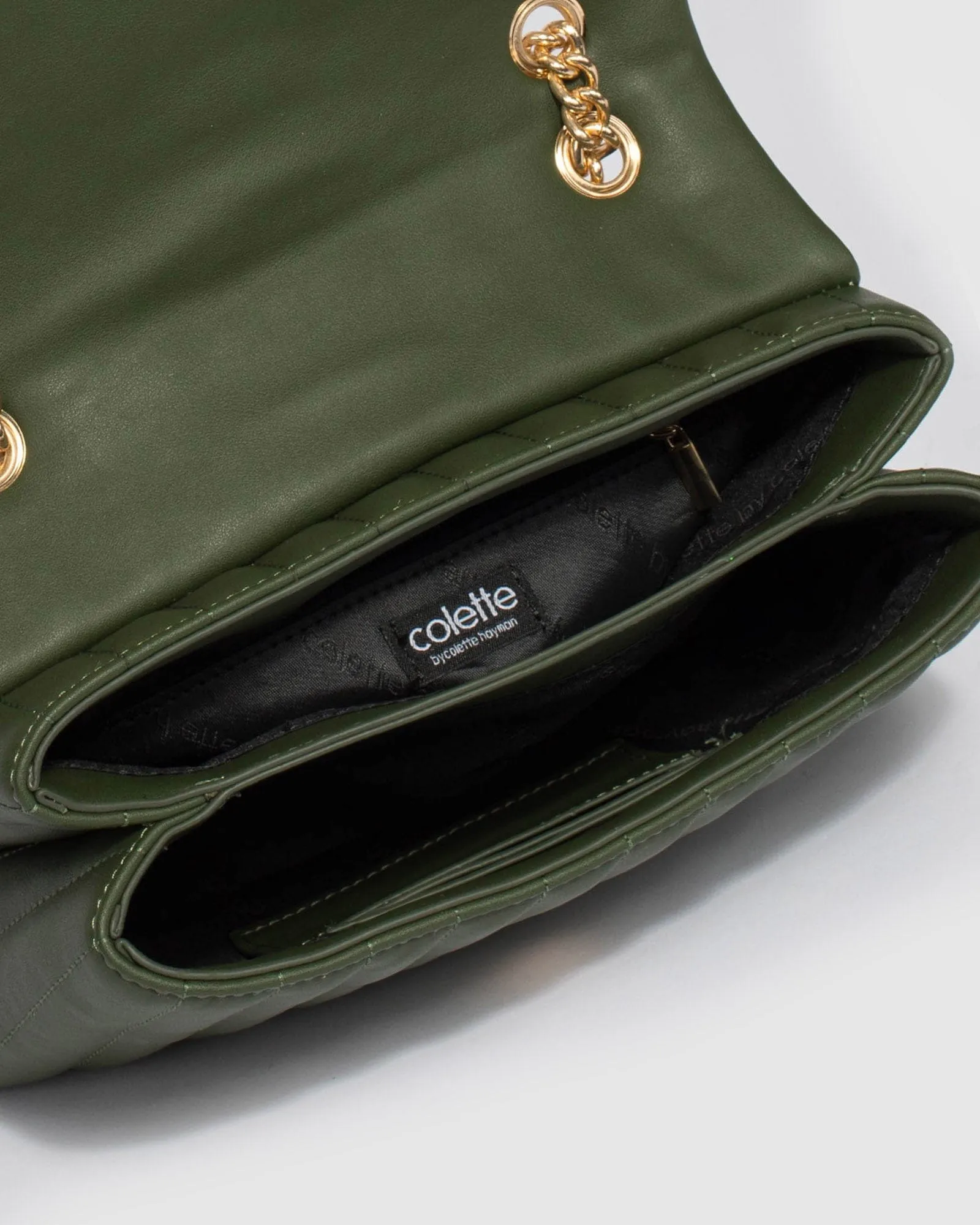 Green Malia Quilt Crossbody Bag