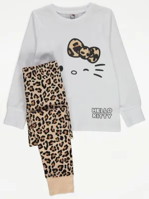 Hello Kitty Leopard Pyjamas and Snuggle Hoodie Set | Kids | George at ASDA