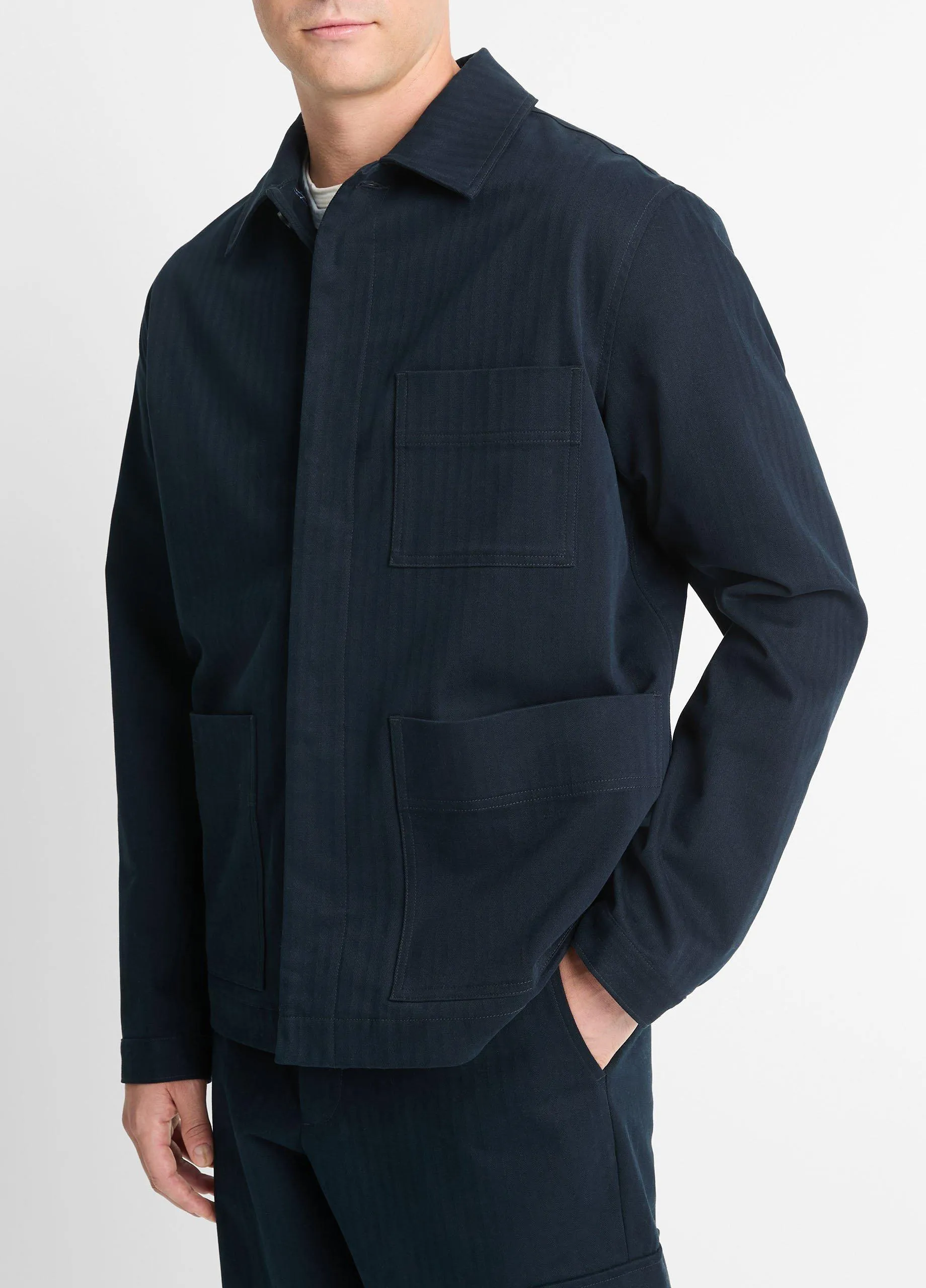 Herringbone Cotton Chore Jacket