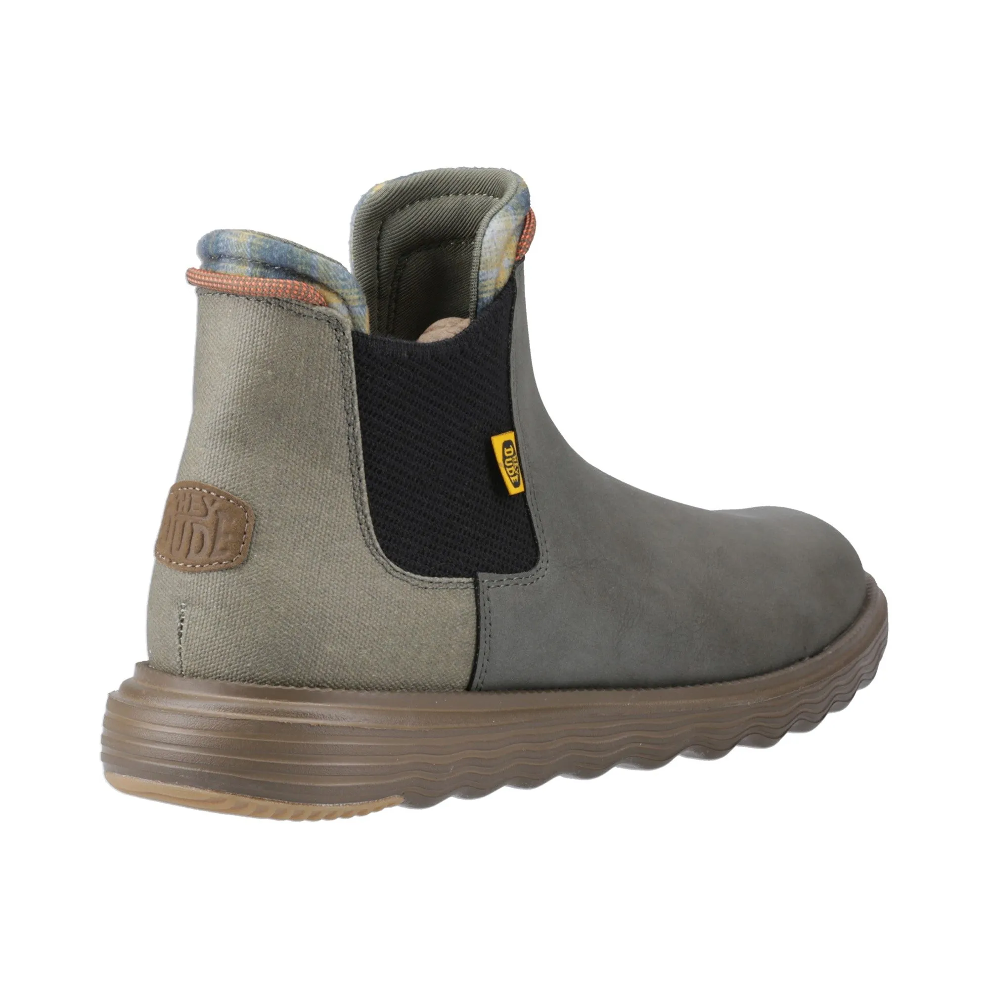 HEYDUDE Branson Classic Mens Boots - Dark Olive/Espresso