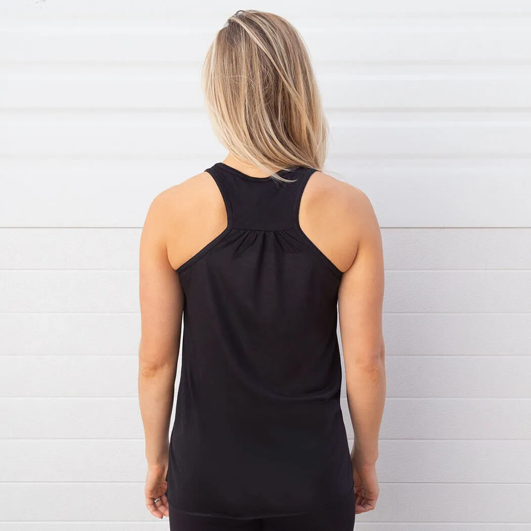 Hockey Flowy Racerback Tank Top - Hockey Goalie Sketch 
