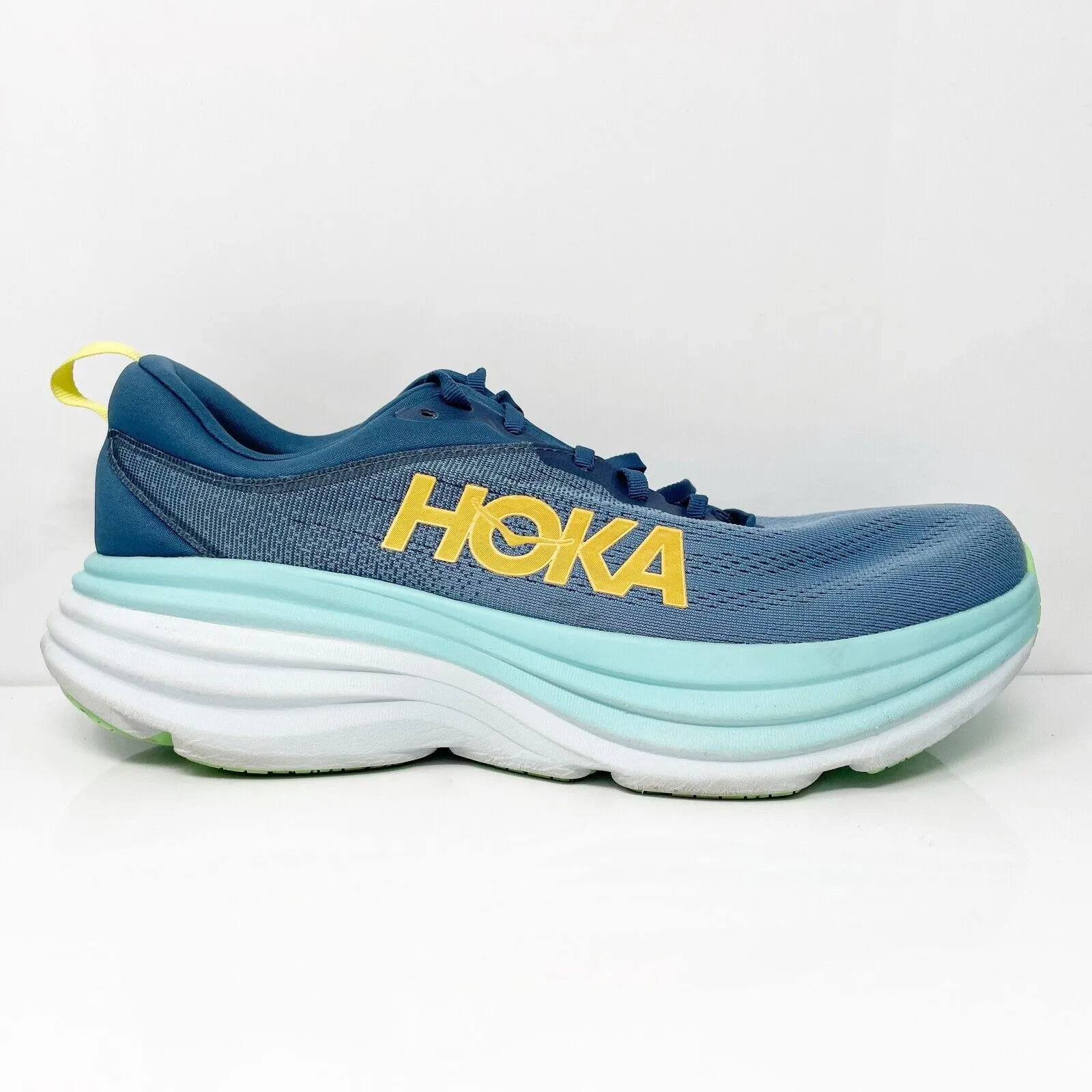 Hoka One One Mens Bondi 8 1123202 RHD Blue Running Shoes Sneakers Size 11.5 D