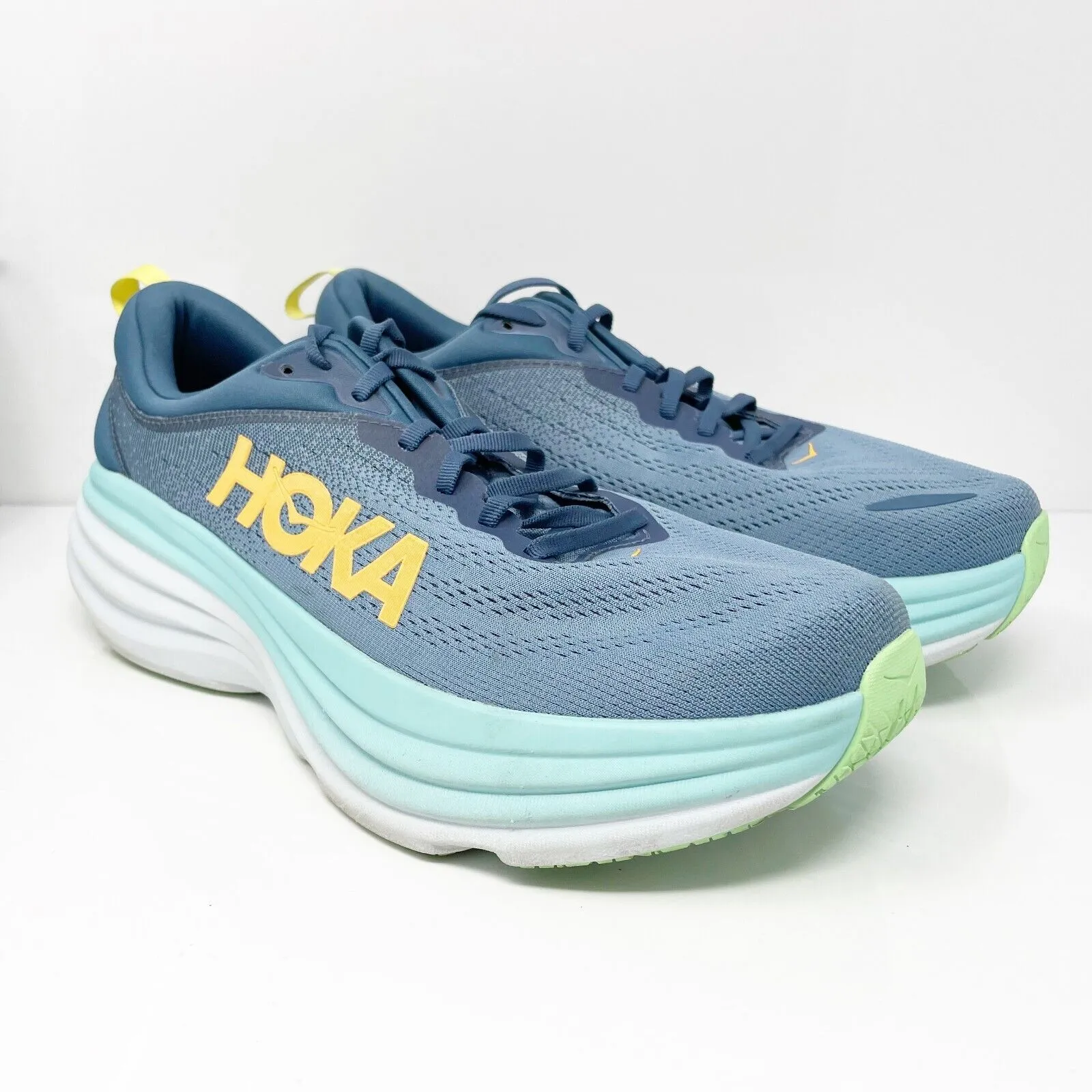 Hoka One One Mens Bondi 8 1123202 RHD Blue Running Shoes Sneakers Size 11.5 D