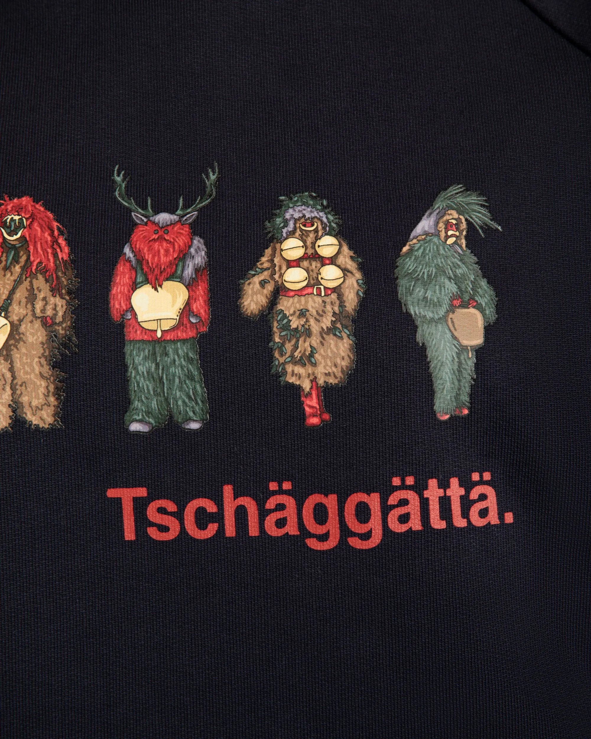 Hoodie with Forest Mask Print In Navy Blue Cotton 