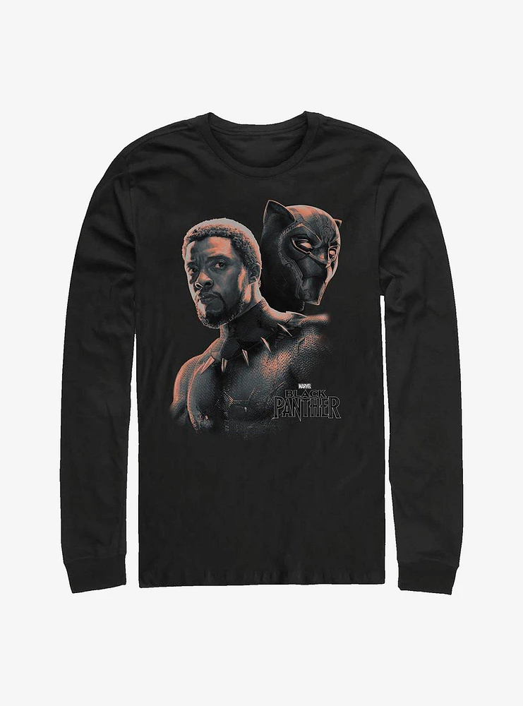 Hot Topic Marvel Black Panther T'Challa Unmasked Long-Sleeve T-Shirt