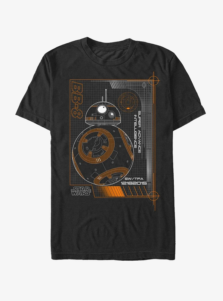 Hot Topic Star Wars BB-8 Schematic T-Shirt