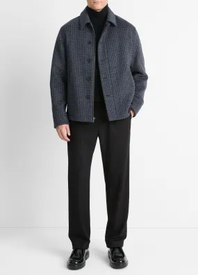 Houndstooth Wool-Blend Deck Jacket