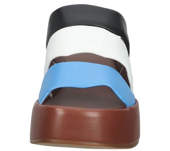 högl mules de mujer con plataforma de piel auténtica zapatos de verano talla 3-4 2520 3999 marrón/colorido