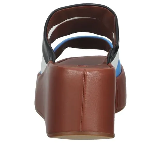 högl mules de mujer con plataforma de piel auténtica zapatos de verano talla 3-4 2520 3999 marrón/colorido