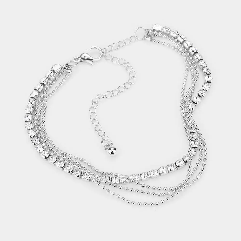 iLLASPARKZ Tennis Metal Chain Layered Anklet