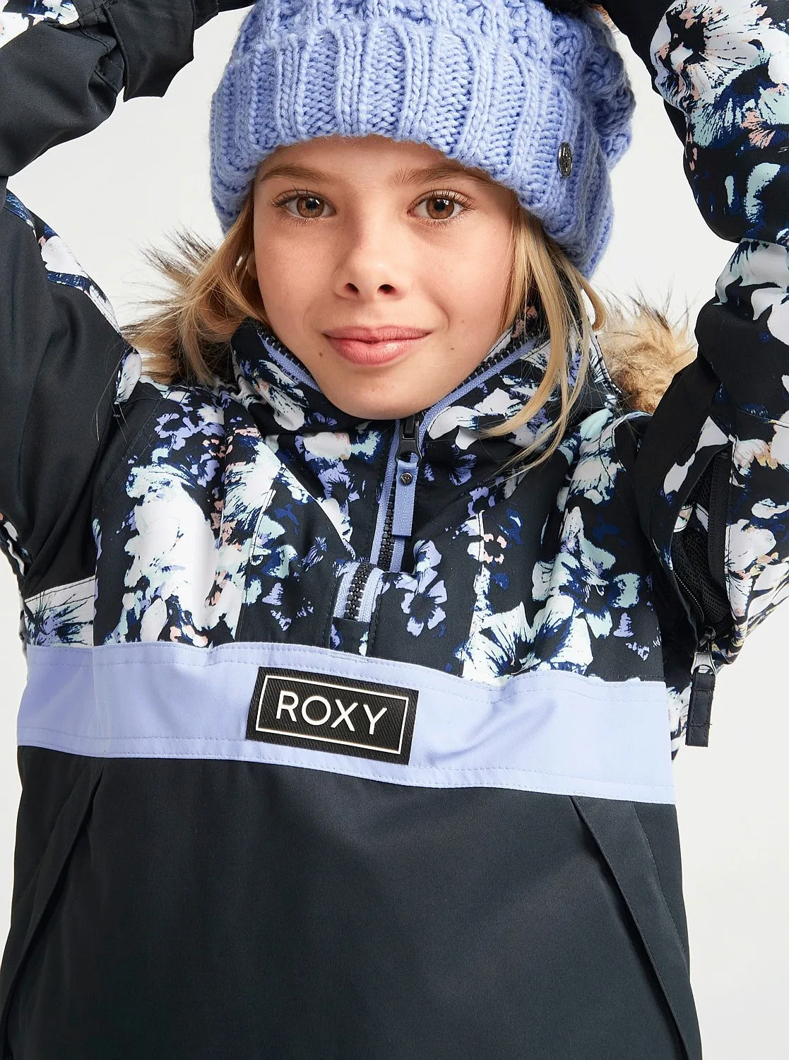 jacket Roxy Shelter - KVJ1/True Black Black Flowers - girl´s