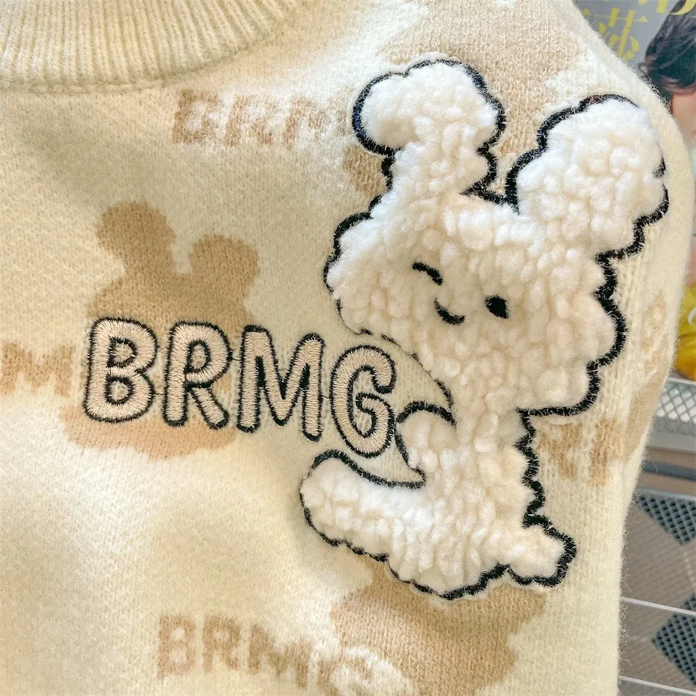 Japanese retro milk fufu lazy style cute rabbit sweater men and women autumn and winter design niche knitted sweater tops
