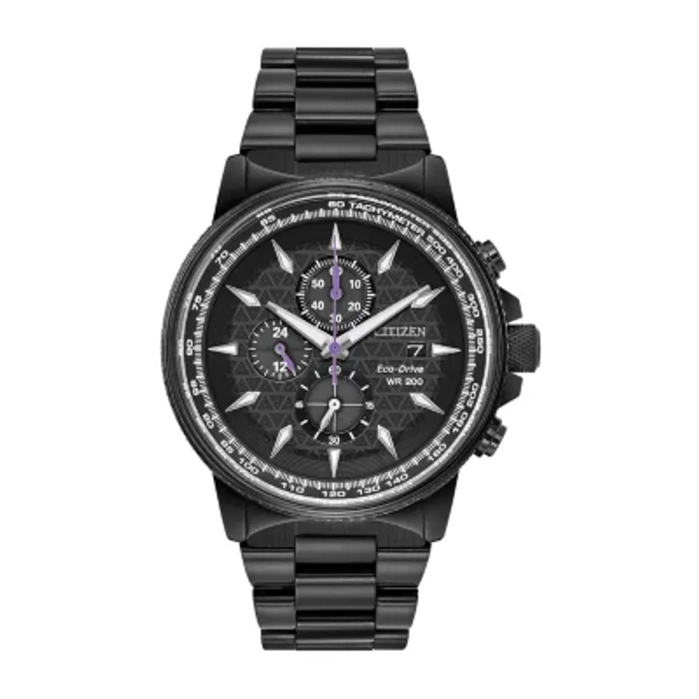 JCPenney Citizen Marvel Black Panther Mens Chronograph Black Stainless Steel Bracelet Watch Ca0297-52w