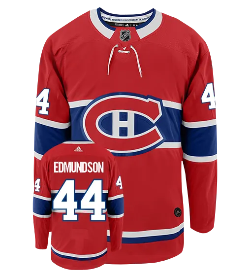 Joel Edmundson Montreal Canadiens Adidas Authentic Home NHL Hockey Jersey     