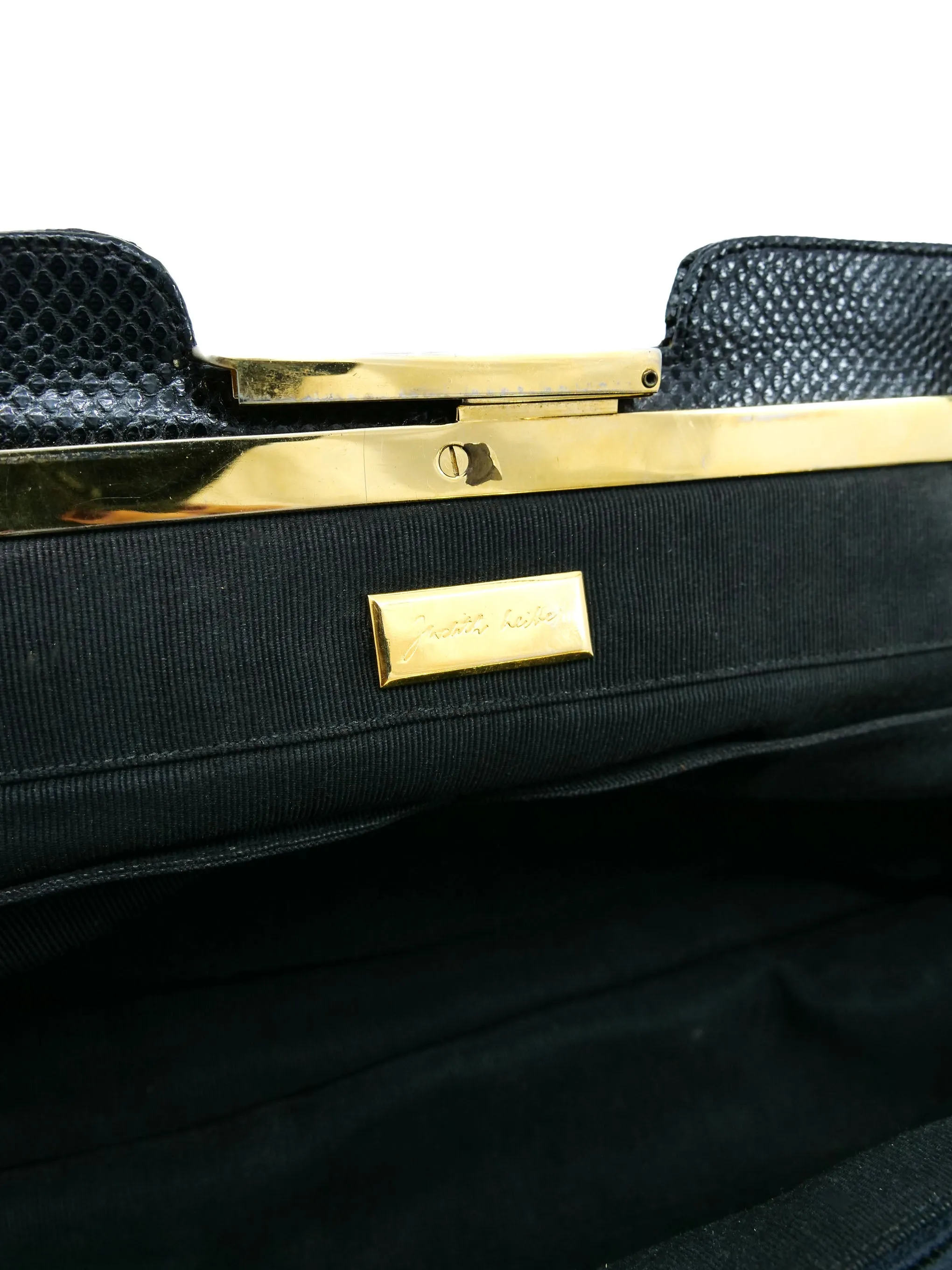 Judith Leiber Studded Convertible Snakeskin Clutch