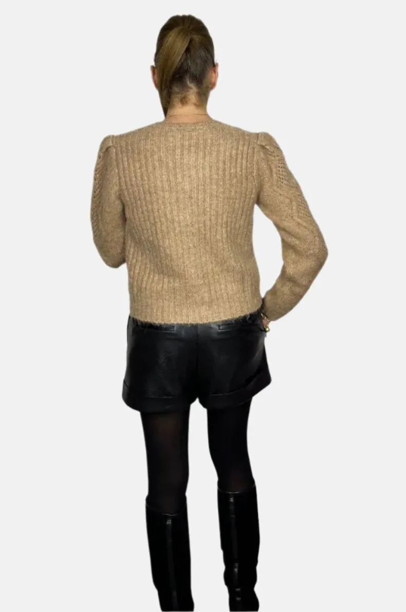 Knit Cardigan in Camel