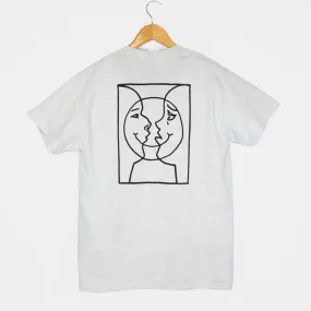 Krooked Skateboards - Moonsmile Raw T-Shirt - Ash / Blackg