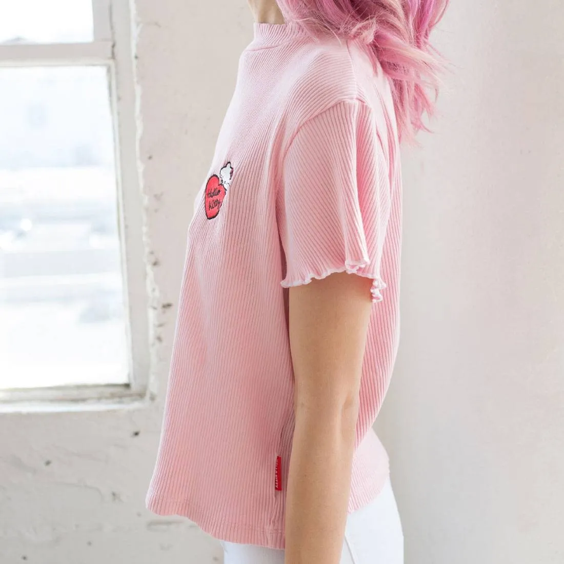 Lazy Oaf X Hello Kitty Women Frilly Tee (Pink)