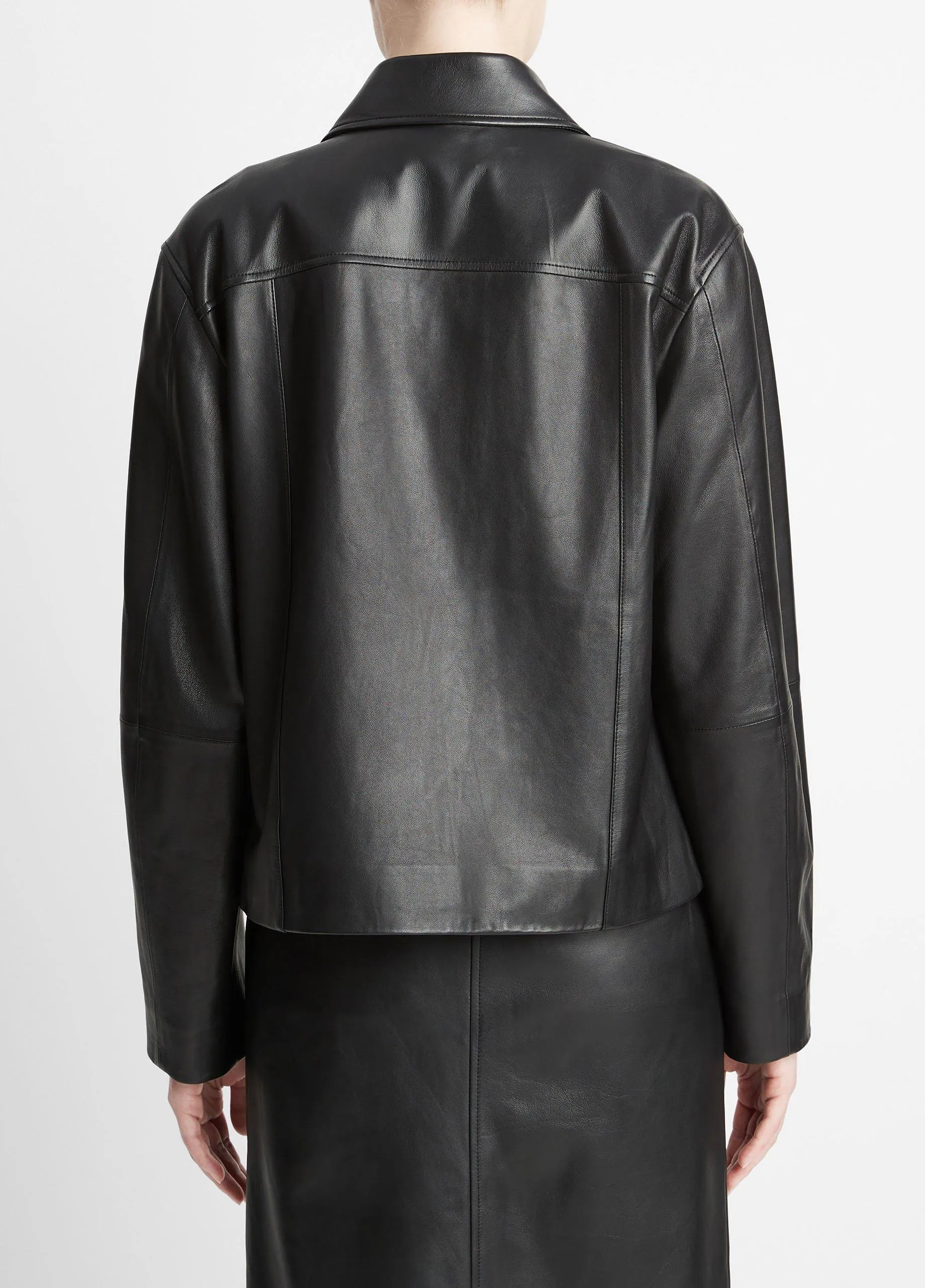 Leather Zip-Front Jacket