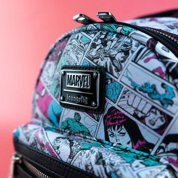 Loungefly x Marvel Classic Comic Strip Print Mini Backpack