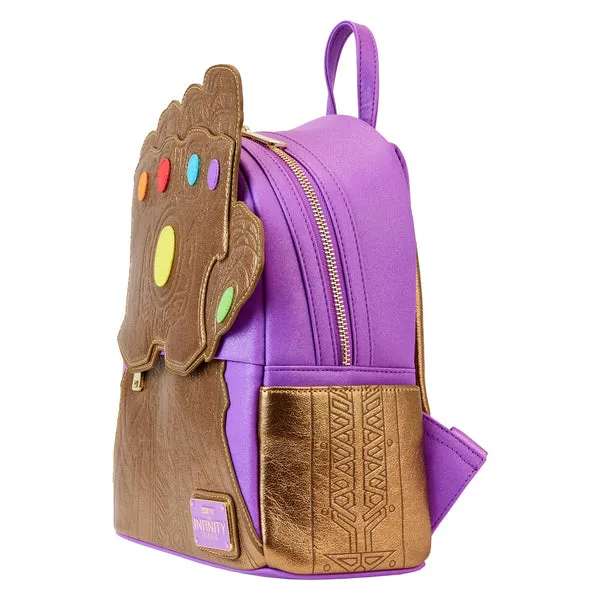 Loungefly x Marvel Thanos Infinity Gauntlet Shine Cosplay Mini Backpack