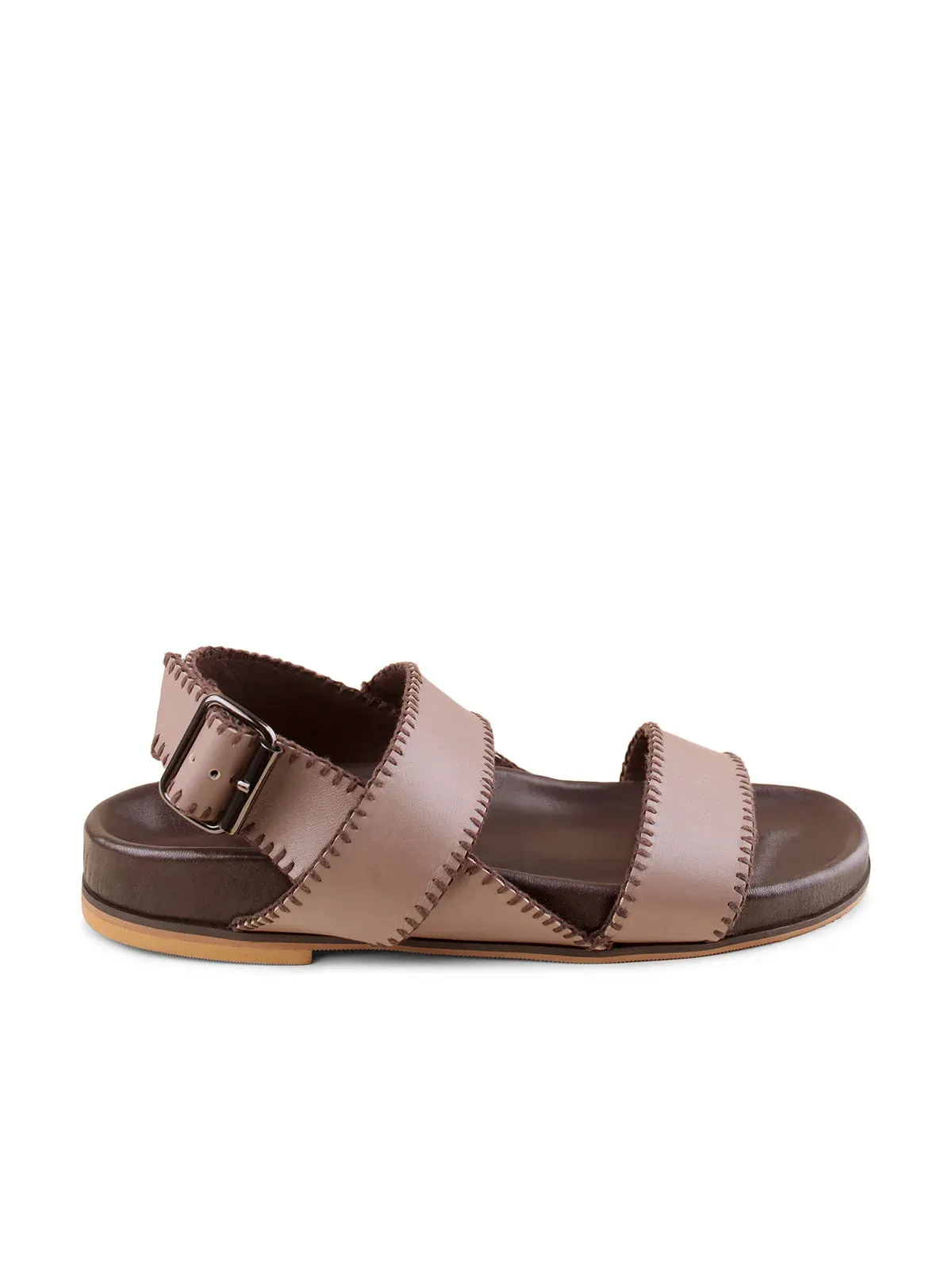Maliko Double strap sandals with hand embroidery details