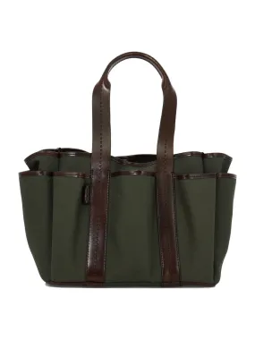 Max Mara    Max Mara Canvas And Leather Giardiniera Tote Bag