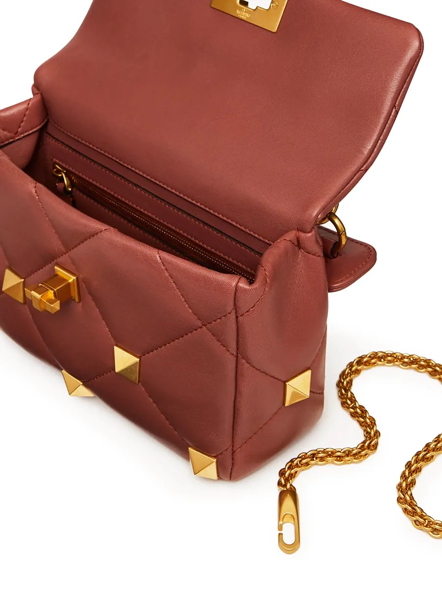 Medium Roman Stud The Shoulder Bag in Nappa with Chain