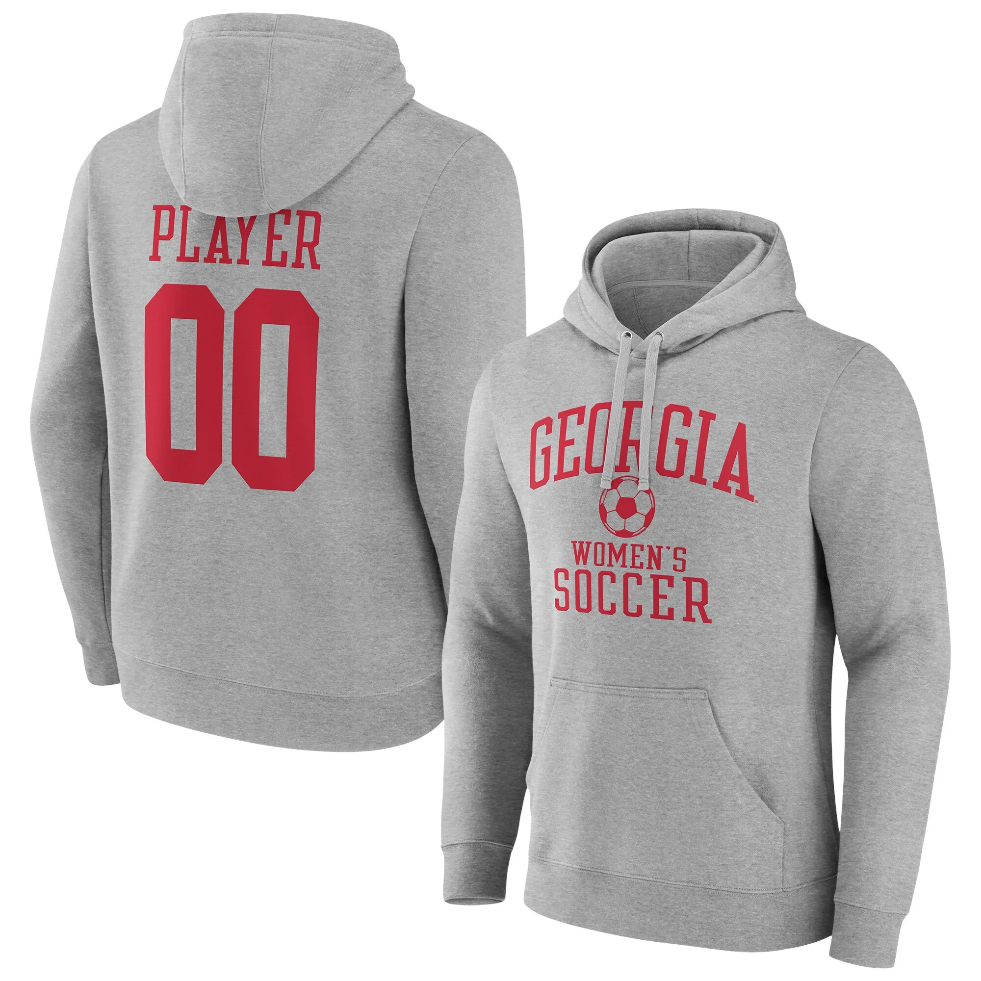Men's  Gray Georgia Bulldogs Women's Soccer Pick-A-Player NIL Gameday Tradition Pullover Hoodie
